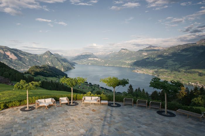 View of Lake Lucerne from the Hotel Villa Honegg